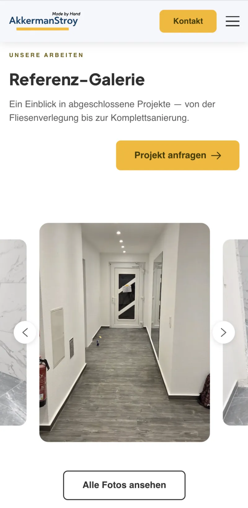 Akkerman Stroy homepage on a phone