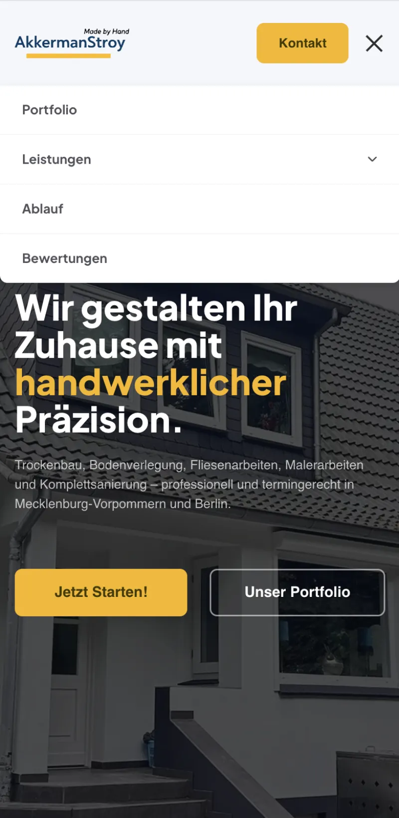 Akkerman Stroy services on a phone
