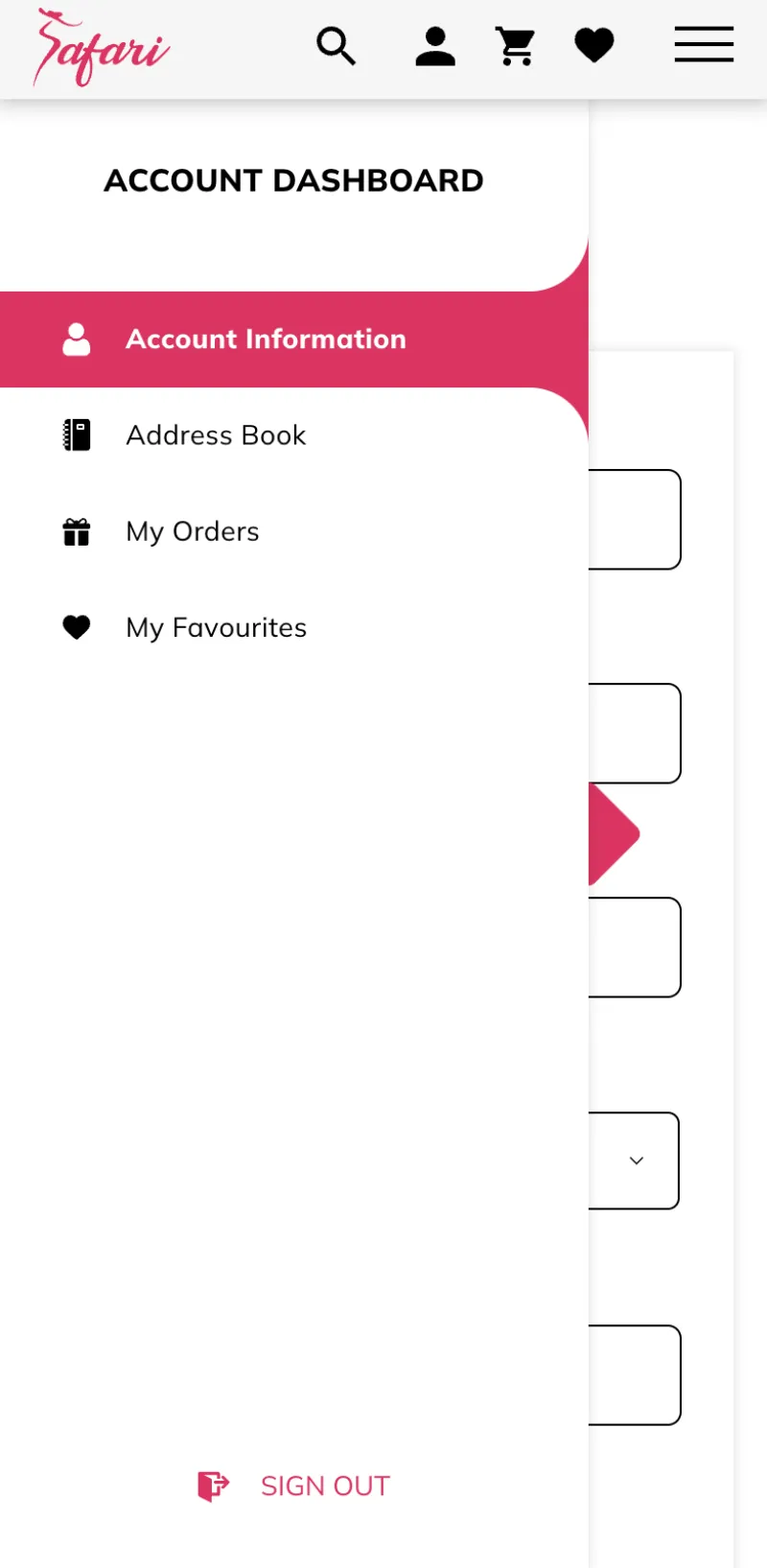 Safari product page on a phone